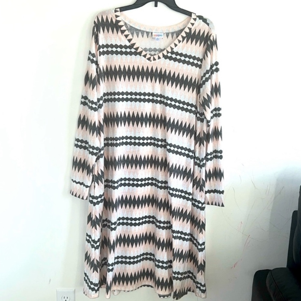 LuLaRoe Women's Midi Dress - Black and Cream Pattern